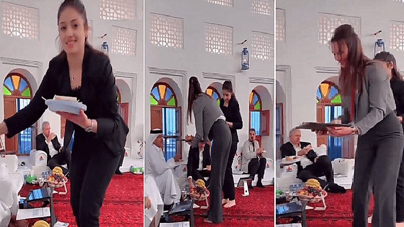 كاميرات هواتف ضيوف برنامج المجلس تتجه صوب فتاتين .. فيديو