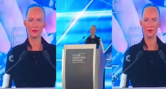 بالفيديو.. صوفيا أول روبوت بجنسية سعودية