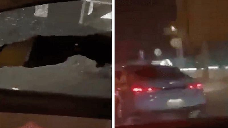 بالفيديو.. سيدات يهشمن زجاج سيارة ويقمن بحركات خادشة للحياء بإحدى الطرق