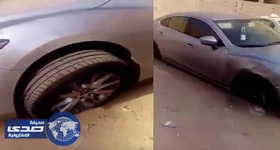 بالفيديو.. مجهولون يخربون سيارة جديدة بجدة