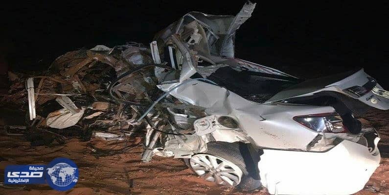 حادث تصادم مروع يودي بحياة 8 مواطنين غربي حفر الباطن «صور»