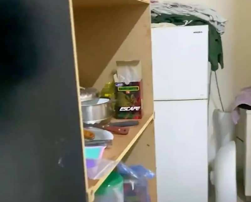 ضبط عمالة بمستودع مخالف اختبأوا في وكر داخل باب الثلاجة