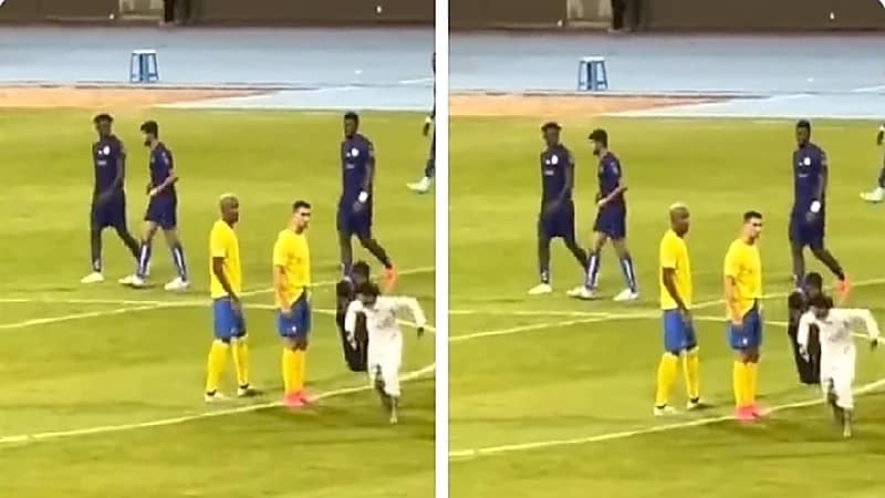 تاليسكا يمنع مشجع من التصوير مع رونالدو .. فيديو