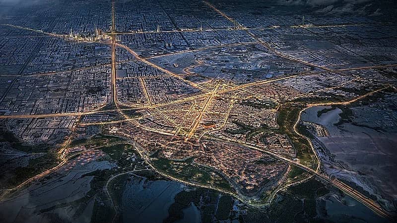 لقطات تكشف حجم الأعمال الإنشائية القائمة لتنفيذ البنية التحتية بمشروع ‎الدرعية .. صور