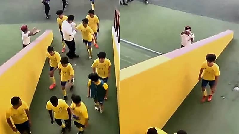 حارس أمن يقوم بحركة سالم الدوسري أمام كريستيانو جونيور  ..  فيديو