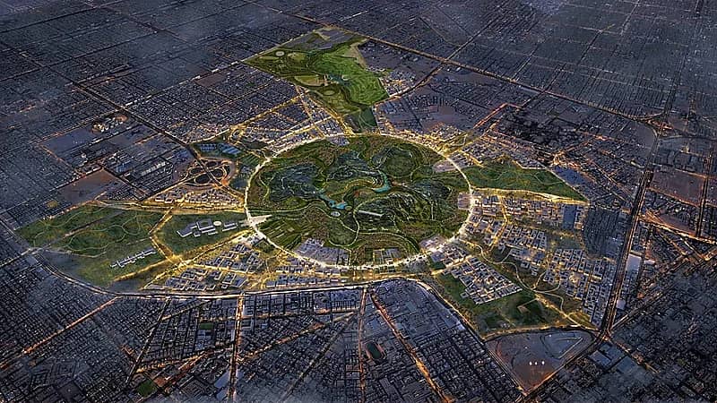 جانب من أعمال تنفيذ التكسية الخارجية لواجهات المجمع الملكي للفنون بالرياض .. صور