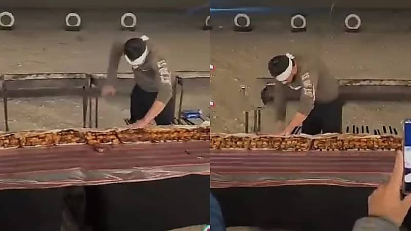 شاب يحصد تفاعلًا واسعًا لاحترافيته في الشواء  .. فيديو