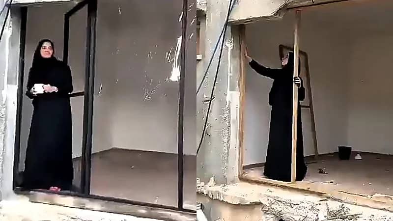 فتاة فلسطينية تعيد بناء منزلها بأدوات بدائية في قلب الدمار .. فيديو