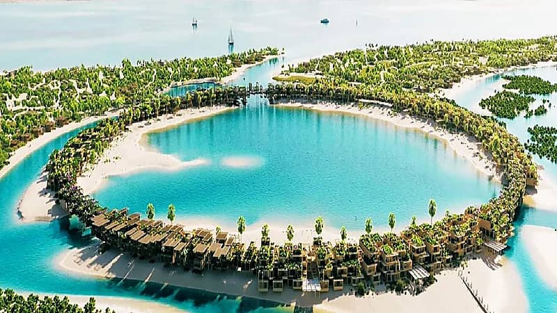 لقطات بديعة من تصميم جزيرة لاحق بوجهة البحر الأحمر .. فيديو