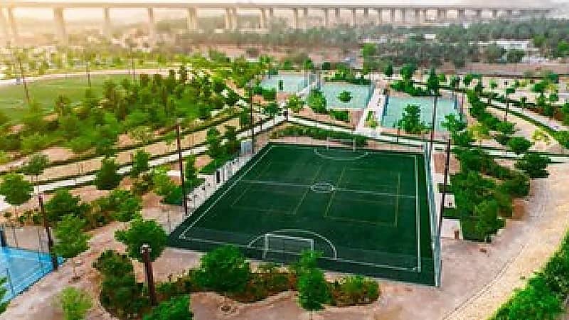 اكتمال أعمال تشجير منطقة وادي مسك للرياضة.. صور