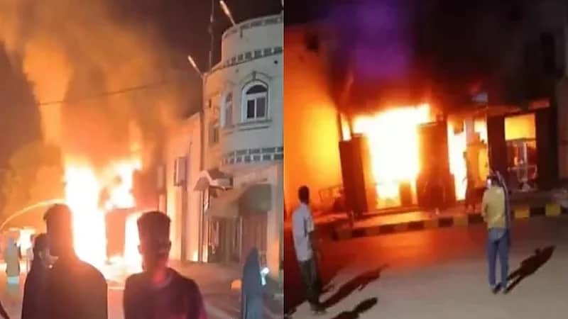 اندلاع حريق في صالة أفراح أثناء حفل زفاف.. صور