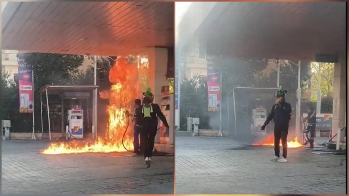 عامل مصري يشعل محطة وقود انتقامًا من حبيبته.. فيديو