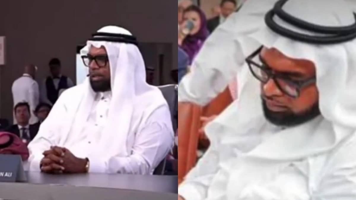 رئيس غويانا يخطف الأنظار بالزي التقليدي في مؤتمر الاستثمار بالرياض  .. فيديو