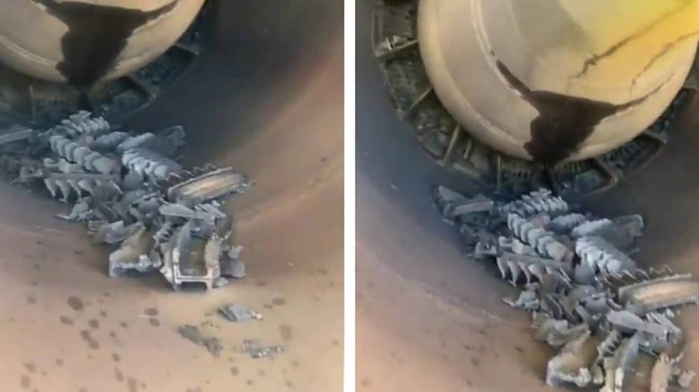 عطل خطير في محرك طائرة بعد تكسر أجزائه في الجو ..  فيديو