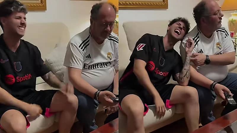 مشهد طريف بعد تعادل الهلال والريال: ابن يُحرج والده المدريدي برد ساخر .. فيديو