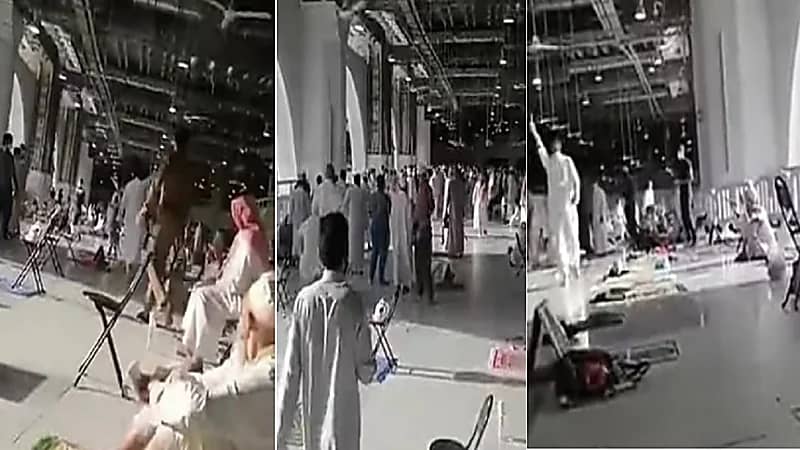 فيديو لشخص يطلق عبارات مؤيدة لتنظيمات إرهابية في الحرم