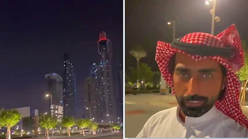 فيديو.. مقيم بدبي يكذب الجزيرة: "حريق بسيط وتمت السيطره عليه"