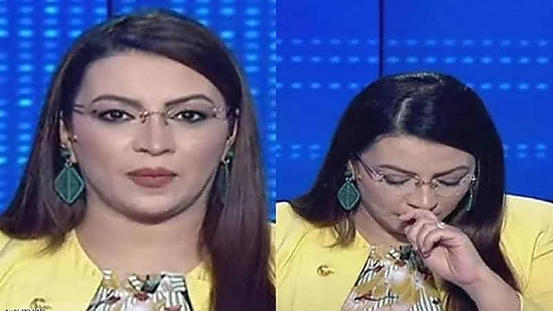 بالفيديو.. مذيعة تصاب بنوبة سعال على الهواء بسبب كورونا