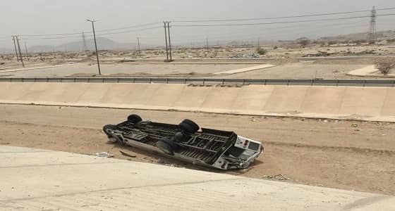 تفاصيل حادث انقلاب على طريق شرائع النخل