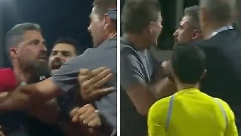 اشتباك بين الجهاز الفني للاتفاق والوحدة بسبب الهدف القاتل .. فيديو