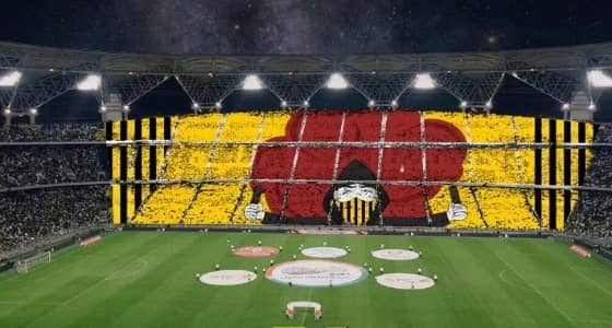 الاتحاد يعتمد تيفو مدرج الذهب بلقاء الرائد