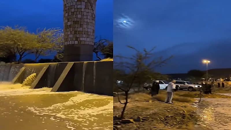 مشهد رائع لسيول في شعيب حريملاء .. فيديو