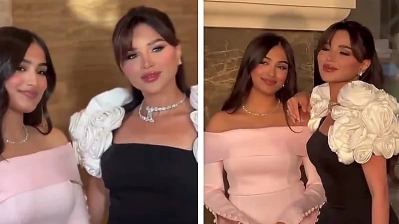 نهى نبيل وابنتها يشعلان مواقع التواصل في زفاف نارين بيوتي.. فيديو