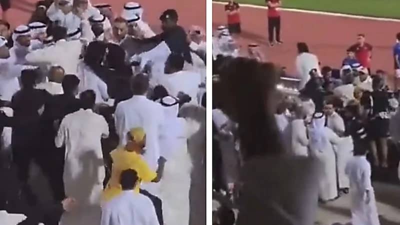 اشتباك قوي بين إداريين القادسية والكويت .. فيديو