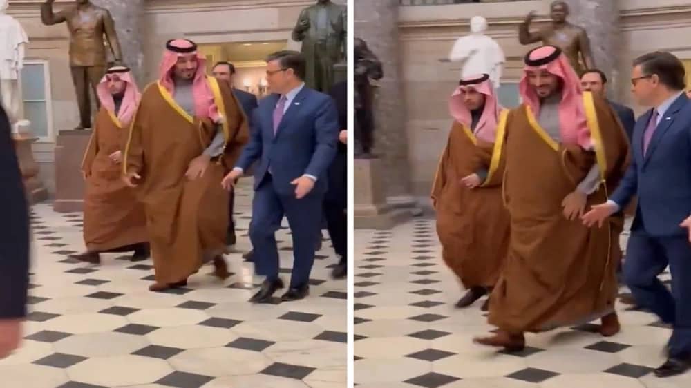 لحظة وصول ولي العهد إلى مقر الكونغرس الأمريكي .. فيديو