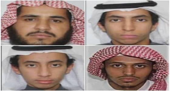 نشر صور الإرهابيين الأربعة المشاركين في الهجوم الإرهابي بالزلفي