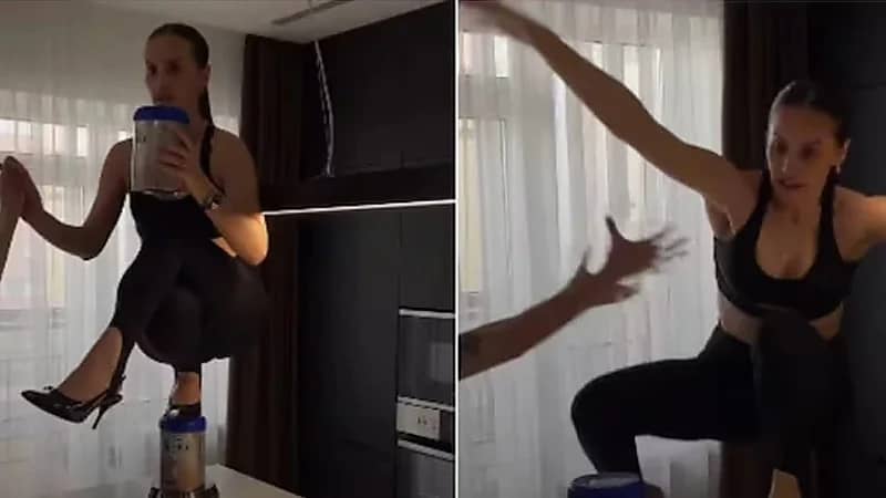 إصابة خطيرة لمؤثرة روسية بسبب تحدي الكعب العالي.. فيديو