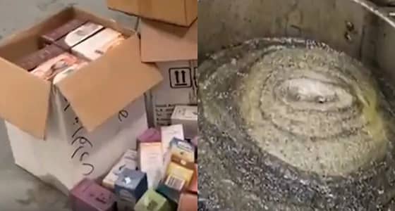 بالفيديو.. لحظة مداهمة مصنعًا لمستحضرات التجميل المخالفة بجدة