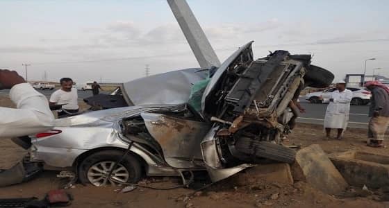 3 حالات وفاة وإصابة إثر حادث مروري بإسكان الحصمة