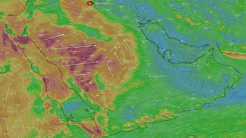 "المسند" يتوقع نشاط رياح سطحية دافئة