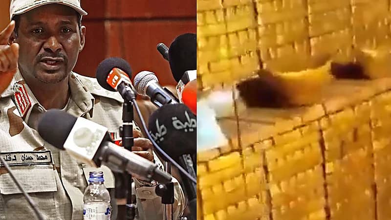 بالفيديو.. حميدتي يجلس فوق تلال من الذهب الخالص