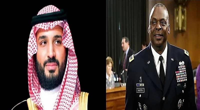 وزير الدفاع الأمريكي يشكر ولي العهد لالتزام المملكة بالحل السياسي في اليمن