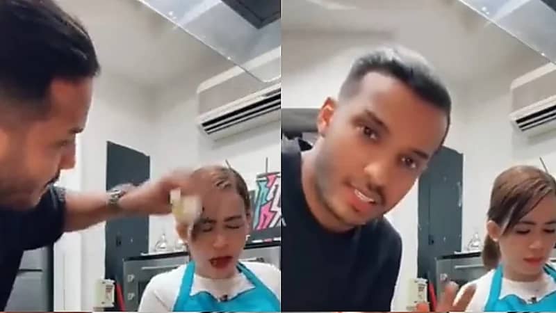 تصرف غريب لنايف هزازي مع العاملة المنزلية .. فيديو