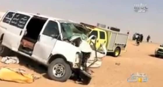 بالفيديو.. تفاصيل حادث حافلة لنقل المعلمات في بيشة