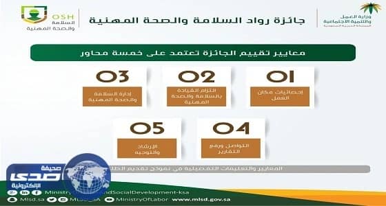 " العمل " تعلن انتهاء فترة التقديم لجائزة رواد السلامة والصحة المهنية