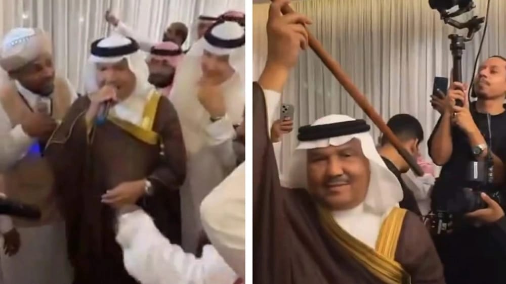 محمد عبده يحتفل بزفاف نجله ويشعل الحفل بالغناء والرقص الشعبي .. فيديو