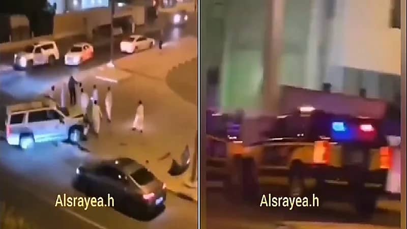 القبض على متشاجرين أحدهم سرق سيارة شرطة بالكويت (فيديو)