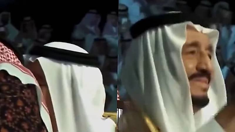 مقطع نادر يجمع الملك سلمان والأمير راكان خلال أداء العرضة بشموخ وعز.. فيديو