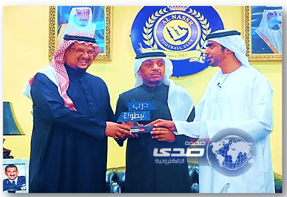 وفد من قناة دبي يزور النصر ويلتقي بالامير فيصل بن تركي بن ناصر