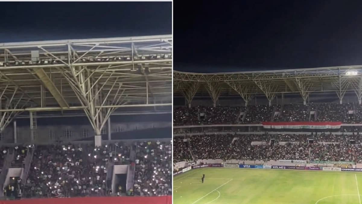 انقطاع جزئي لـ التيار الكهربائي في ملعب مباراة الاتحاد والشرطة.. فيديو