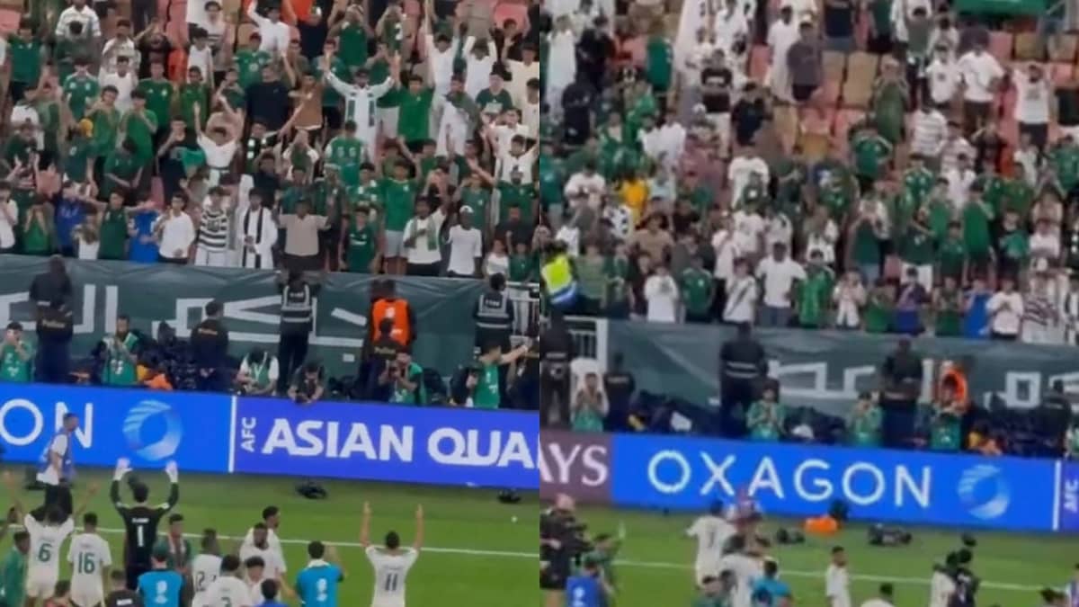 جماهير الأخضر تُشعل المدرجات احتفالًا بالفوز على إندونيسيا .. فيديو
