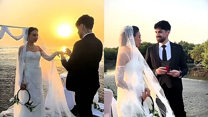 زفاف روسي على شاطئ جازان يلفت الأنظار ويثير الإعجاب.. فيديو