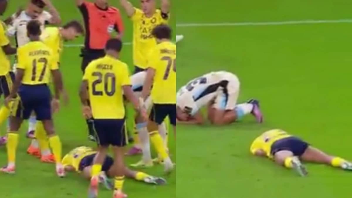 إصابة قوية لأيمن يحيى بعد تدخل الجليدان .. فيديو