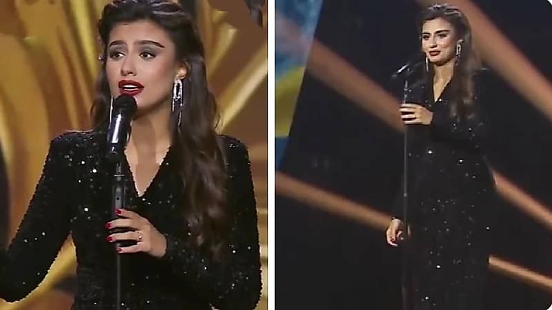 حنين الغامدي تتألق في أداء أغنية واقف على بابكم .. فيديو