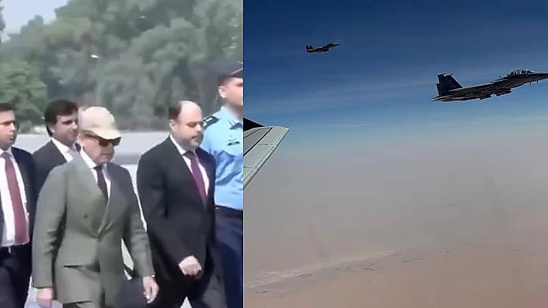 الطائرات المقاتلة ترافق رئيس وزراء باكستان لدى وصوله الرياض.. فيديو
