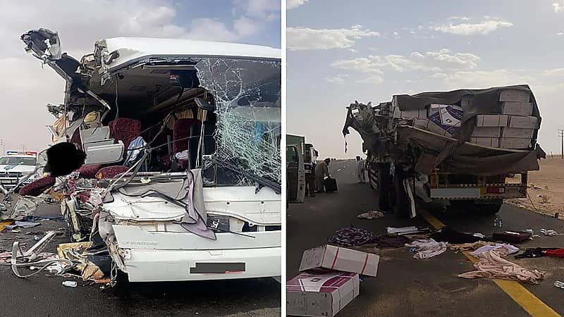 بالصور.. متوفين ومصابين في حادث اصطدام مروع بطريق الطائف الرياض
